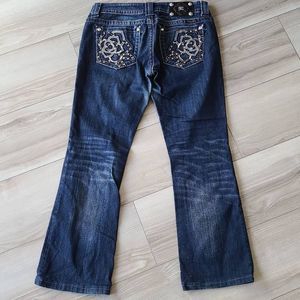 MISS Me Aztec Design Back Pocket Bootcut Jeans sz 29 petite